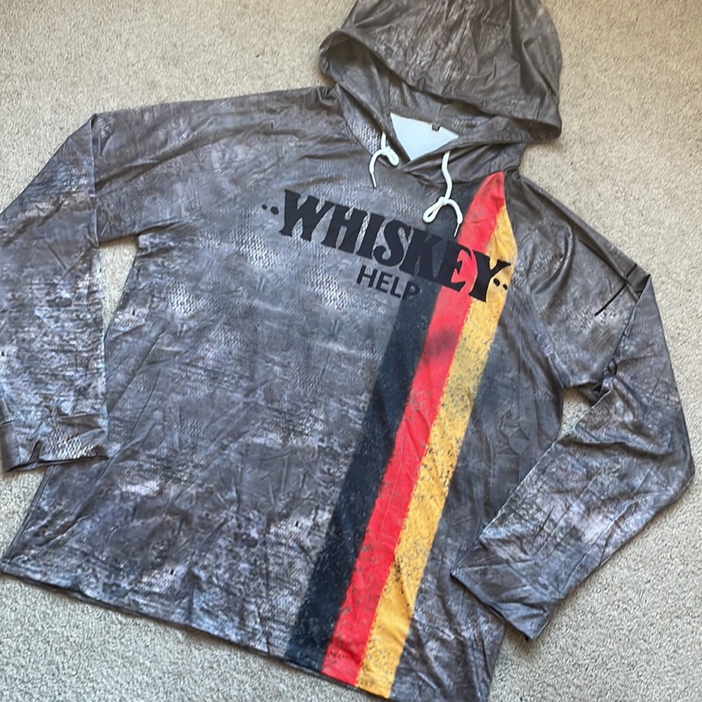 Whiskey Vintage Print Long Sleeve Hoodie - Picture 5 of 8